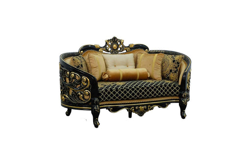 European Furniture - Bellagio III Loveseat in Black-Gold - 30019-L - GreatFurnitureDeal