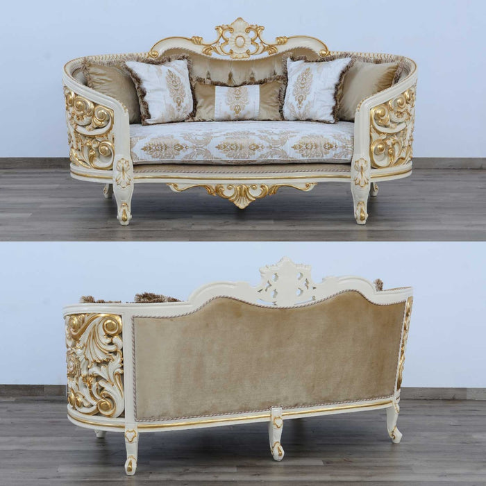 European Furniture - Bellagio 4 Piece Living Room Set in Antique Bronze Beige-Gold - 30016-4SET - GreatFurnitureDeal