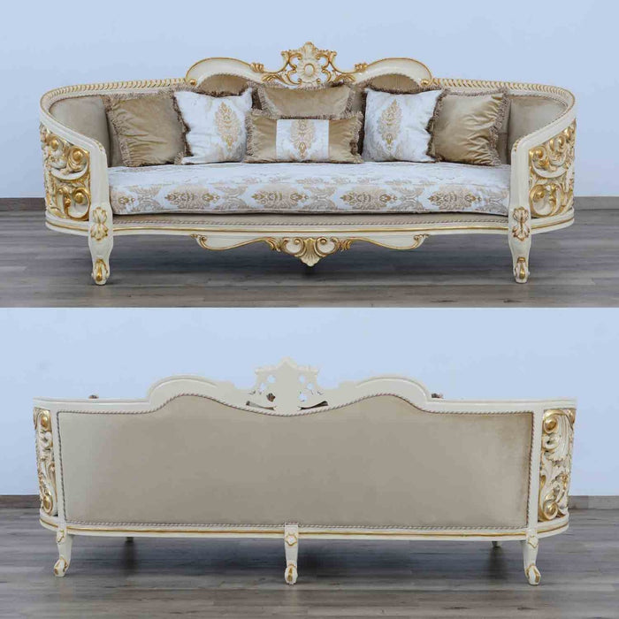 European Furniture - Bellagio 3 Piece Living Room Set in Antique Bronze Beige-Gold - 30016-3SET - GreatFurnitureDeal
