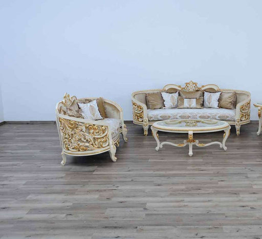European Furniture - Bellagio 2 Piece Living Room Set in Beige - EF-30017-2SET - GreatFurnitureDeal