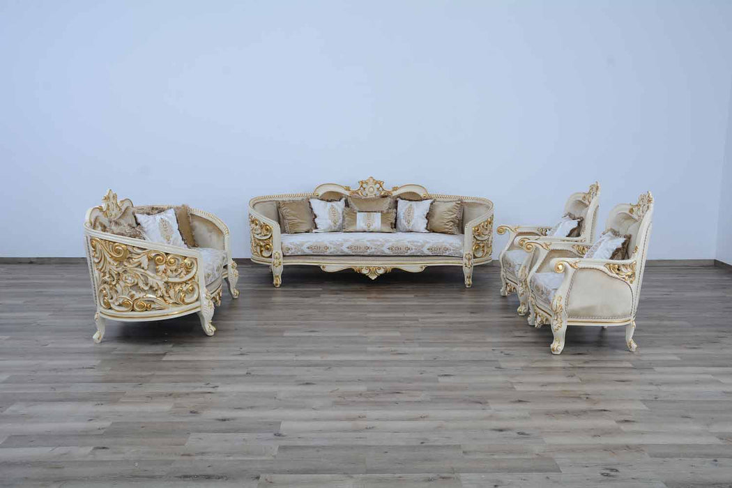 European Furniture - Bellagio Loveseat in Antique Bronze Beige-Gold - 30016-L - GreatFurnitureDeal