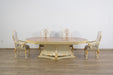 European Furniture - Bellagio 11 Piece Dining Room Set in Beige & Gold Leaf - 40059-11SET - GreatFurnitureDeal