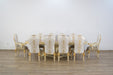 European Furniture - Bellagio Arm Chair Set of 2 in Beige & Gold Leaf - 40059-AC - GreatFurnitureDeal