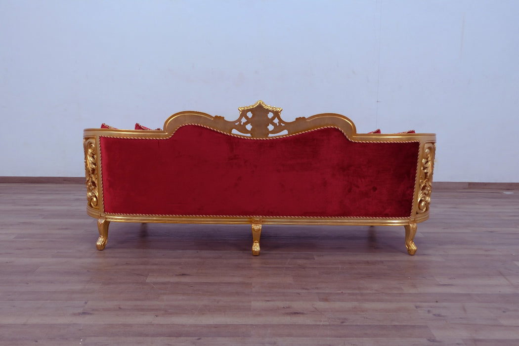 European Furniture - Bellagio II Sofa in Red-Gold - 30013-S