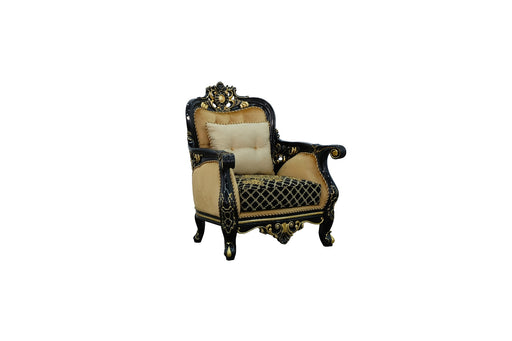 European Furniture - Bellagio III Chair in Black-Gold - 30019-C - GreatFurnitureDeal