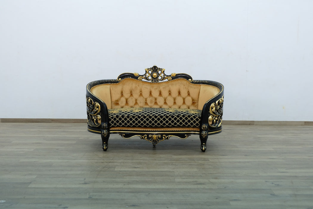 European Furniture - Bellagio III 2 Piece Living Room Set in Black-Gold - 30019-2SET - GreatFurnitureDeal