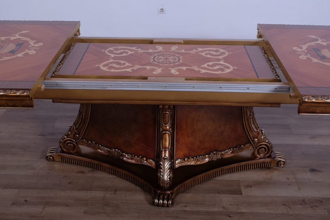 European Furniture - Bellagio Dining Table in Parisian Bronze - 40055-DT