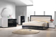 Mariano Furniture - Berlin Black-White Laquer 6 Piece Eastern King Bedroom Set - BMBERLIN-EK-6SET - GreatFurnitureDeal
