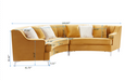 GFD Home - Gold Velvet Curved Sofa - GreatFurnitureDeal