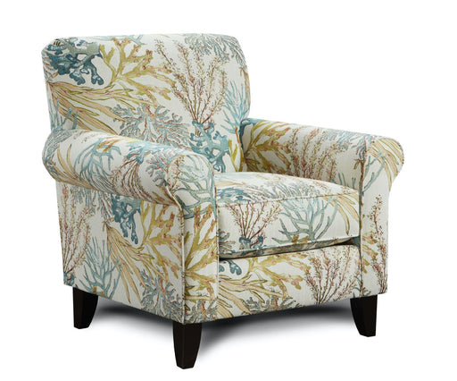 Southern Home Furnishings - Labyrinth Sky Accent Chair in Multi Fabric - 502 Coral Reef Carribean - GreatFurnitureDeal