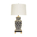 Worlds Away - Hand Painted Urn Shape Tole Table Lamp In Black Leopard - BIANCA BLP