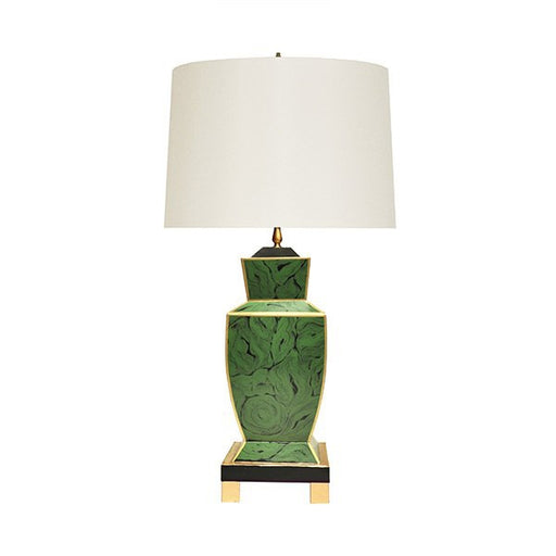 Worlds Away - Hand Painted Urn Shape Tole Table Lamp In Malachite - BIANCA MAL - GreatFurnitureDeal
