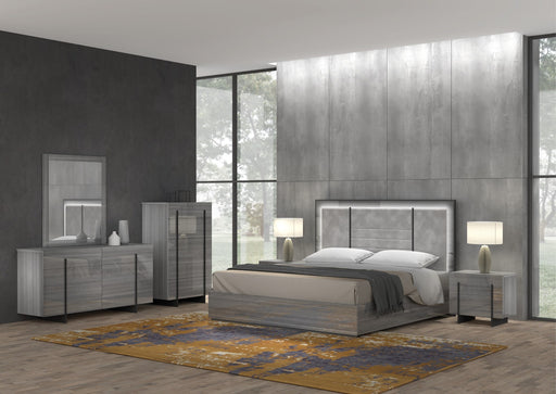 J&M Furniture - Blade 6 Piece Queen Bedroom Set in Grey - 17450Q-6SET - GreatFurnitureDeal