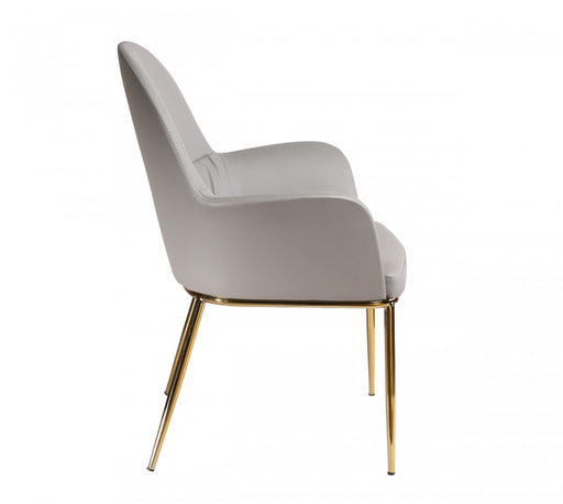 VIG Furniture - Modrest Blanton Modern Grey Leatherette & Gold Accent Chair - VGOBTY148-GRY-CH - GreatFurnitureDeal