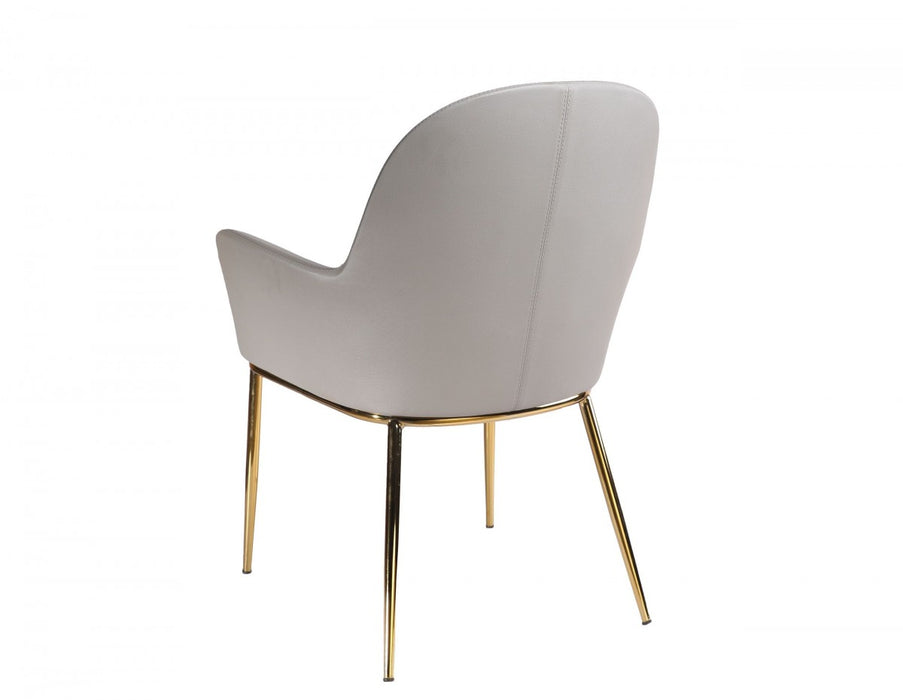 VIG Furniture - Modrest Blanton Modern Grey Leatherette & Gold Accent Chair - VGOBTY148-GRY-CH
