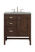 James Martin Furniture - Addison 30" Single Vanity Cabinet, Mid Century Acacia, w- 3 CM Eternal Serena Quartz Top - E444-V30-MCA-3ESR - GreatFurnitureDeal