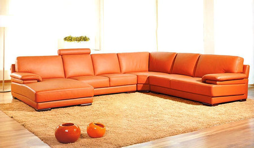 VIG Furniture - Contemporary Orange Sectional Sofa - VGEV2227