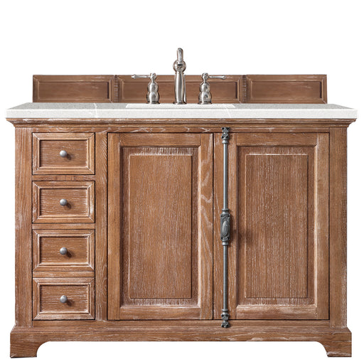 James Martin Furniture - Providence 48" Single Vanity Cabinet, Driftwood, w- 3 CM Eternal Serena Quartz Top - 238-105-5211-3ESR - GreatFurnitureDeal