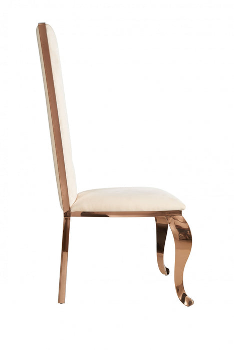 VIG Furniture - Modrest Bonnie Beige Velvet & Rose Gold Dining Chair (Set of 2) - VGZAY906-BEI-DC - GreatFurnitureDeal