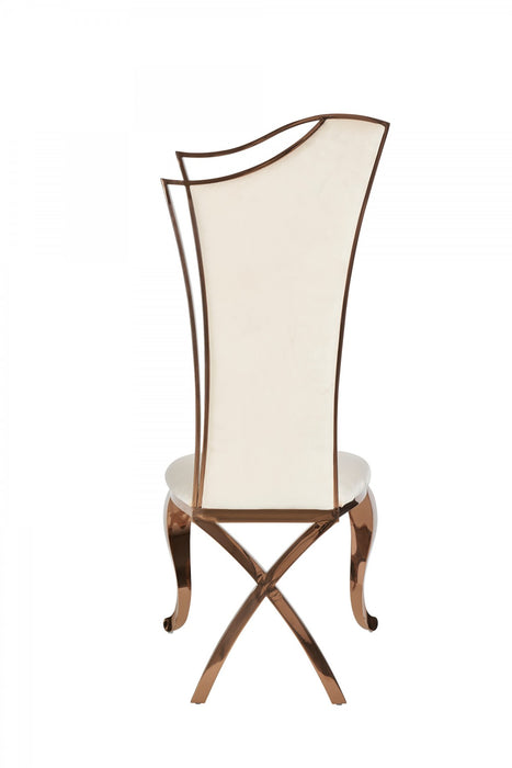 VIG Furniture - Modrest Bonnie Beige Velvet & Rose Gold Dining Chair (Set of 2) - VGZAY906-BEI-DC - GreatFurnitureDeal