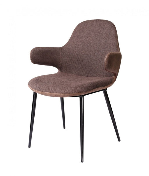 VIG Furniture - Modrest Bontura Modern Brown Fabric & Leatherette Accent Chair - VGOBTY147-BRN-CH - GreatFurnitureDeal