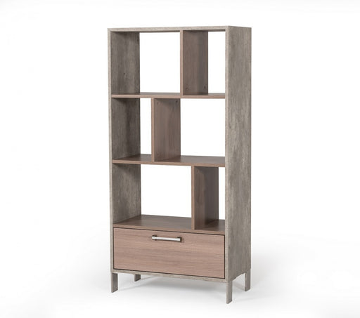 Vig Furniture - Nova Domus Boston Modern Brown Oak & Faux Concrete Bookcase - VGANBOSTON-BC - GreatFurnitureDeal