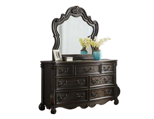 Myco Furniture - Bordeaux Dresser with Mirror in Espresso Oak - BR400-DR-M - GreatFurnitureDeal