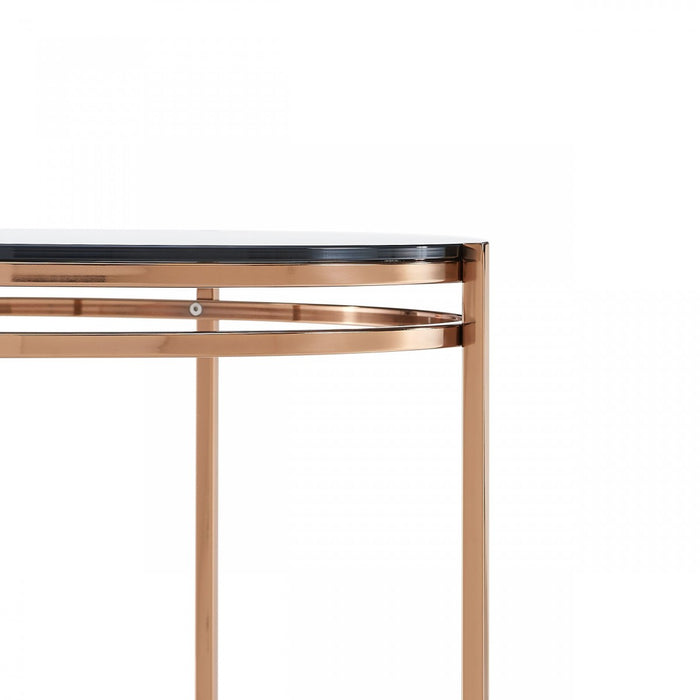 VIG Furniture - Modrest Bradford Modern Smoked Glass & Rosegold End Table - VGEWCT1011-1BA-ET