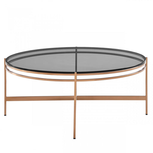 VIG Furniture - Modrest Bradford Modern Smoked Glass & Rosegold Coffee Table - VGEWCT1011-3AA-CT - GreatFurnitureDeal