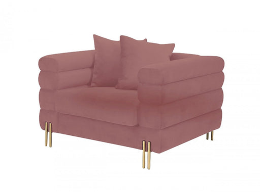 VIG Furniture - Divani Casa Branson Pink Velvet Accent Chair - VGMFMF-1251-1S-CH - GreatFurnitureDeal