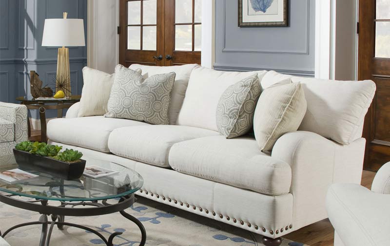 Franklin Furniture - Brinton Stationary 4 Piece Living Room Set in Off White - 89440-4SET-OFF WHITE