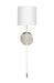 Worlds Away - Bristow Acrylic Sconce W. Wh Linen Shade In Nickel - BRISTOW N