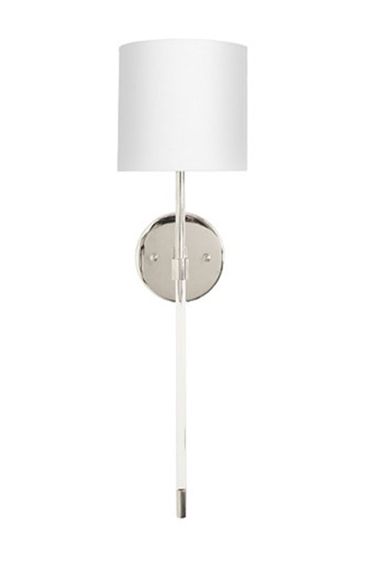 Worlds Away - Bristow Acrylic Sconce W. Wh Linen Shade In Nickel - BRISTOW N - GreatFurnitureDeal