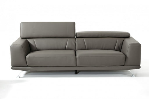 VIG Furniture - Divani Casa Brustle Modern Dark Grey Eco-Leather 89" Sofa - VGKN8334-GRY-S - GreatFurnitureDeal