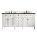 James Martin Furniture - Brittany 72" Bright White Double Vanity w- 3 CM Charcoal Soapstone Quartz Top - 650-V72-BW-3CSP - GreatFurnitureDeal
