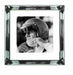 Worlds Away - Steve Mcqueen Racing (20 X 20) Black And White Print With Hollywood Style Beveled Mirror Frame - BVL189