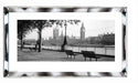 Worlds Away - Thames- Big Ben- London (38 X 18) Black And White Print With Hollywood Style Beveled Mirror Frame - BVL269