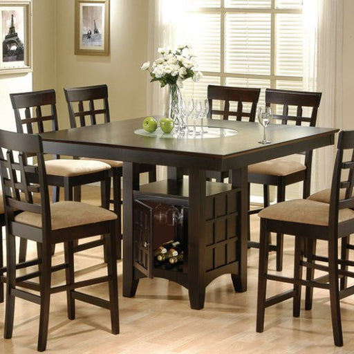 Coaster Furniture - 9 Pc Counter Height Dining Table With Lazy Susan And Chairs-100438-100209-9pc - GreatFurnitureDeal