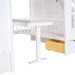 GFD Home - Full-Over-Full Bunk Bed with Changeable Table ,Bunk Bed Turn into Upper Bed and Down Desk - White - GreatFurnitureDeal