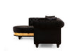 GFD Home - Julia Sectional Made with Velvet Fabric in Black - GreatFurnitureDeal