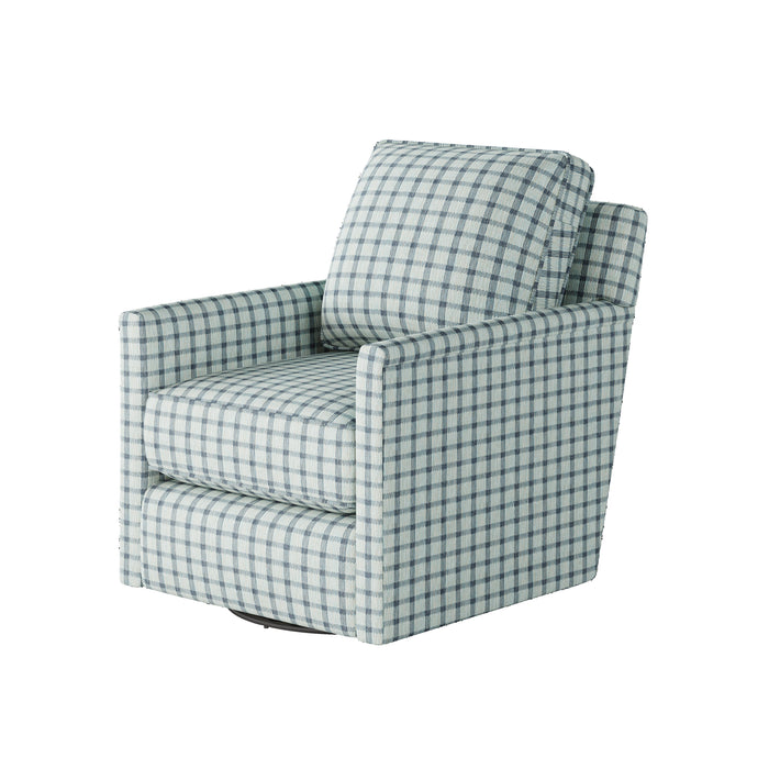 Southern Home Furnishings - Howbeit Spa Swivel Glider Chair in Blue - 21-02G-C Howbeit Spa