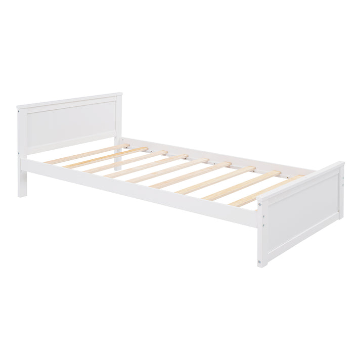 GFD Home - Twin size Loft Bed with a Stand-alone bed, Shelves,Desk,and Wardrobe-White - GreatFurnitureDeal