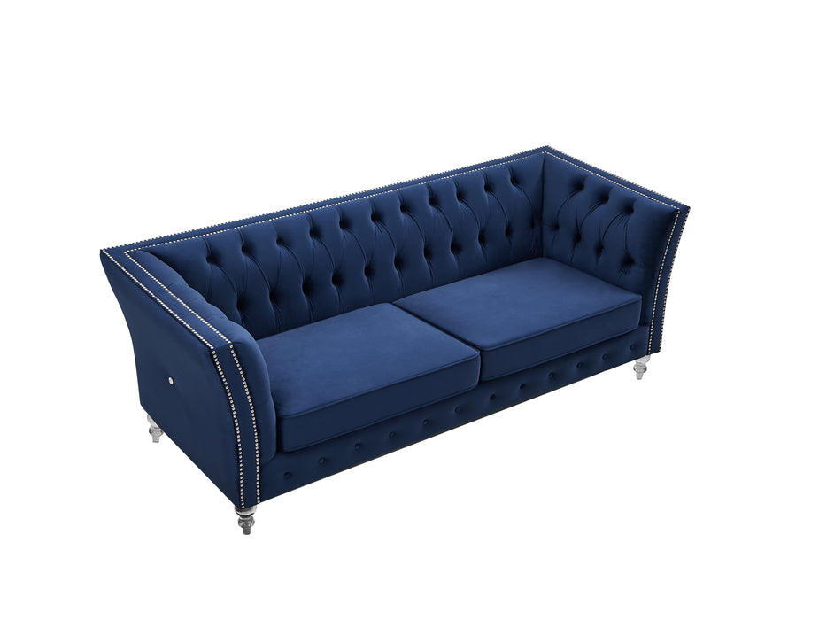 GFD Home - L8085B Two-seat + three-seat sofa navy blue - GreatFurnitureDeal