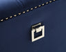 GFD Home - Russell Tufted Upholstery 3 Pc Living Room Set Finished in Velvet Fabric in Blue - GreatFurnitureDeal