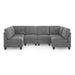 GFD Home - U shape Modular Sectional Sofa，DIY Combination，includes Four Single Chair and Two Corner，Grey Chenille - GreatFurnitureDeal