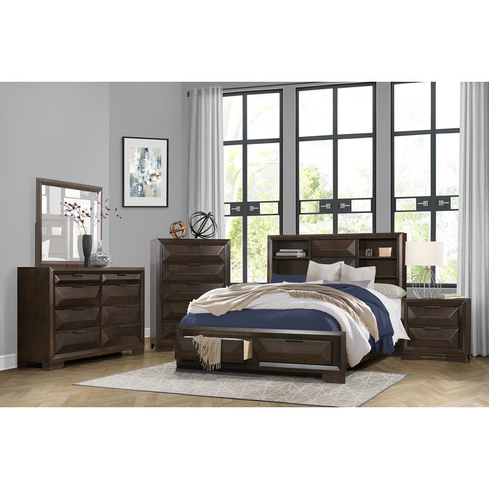 Homelegance - Chesky Warm Espresso 3 Piece Eastern King Platform Storage Bedroom Set - 1753K-1EK-3