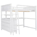 GFD Home - Full size Loft Bed with Drawers and Desk, Wooden Loft Bed with Shelves - White(OLD SKU:LT000529AAK) - GreatFurnitureDeal