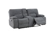 GFD Home - Ohio Manual Recliner 2 Pc Living Room Set Made With Chenille Upholstery in Gray - GreatFurnitureDeal