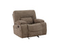 GFD Home - Ohio Manual Recliner 3Pc Living Room Set Made With Chenille Upholstery in Brown - GreatFurnitureDeal