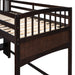 GFD Home - Stairway Twin XL Loft Bed with Twin Size Trundle and 3 Drawers, Storage, Desk, Espresso - GreatFurnitureDeal